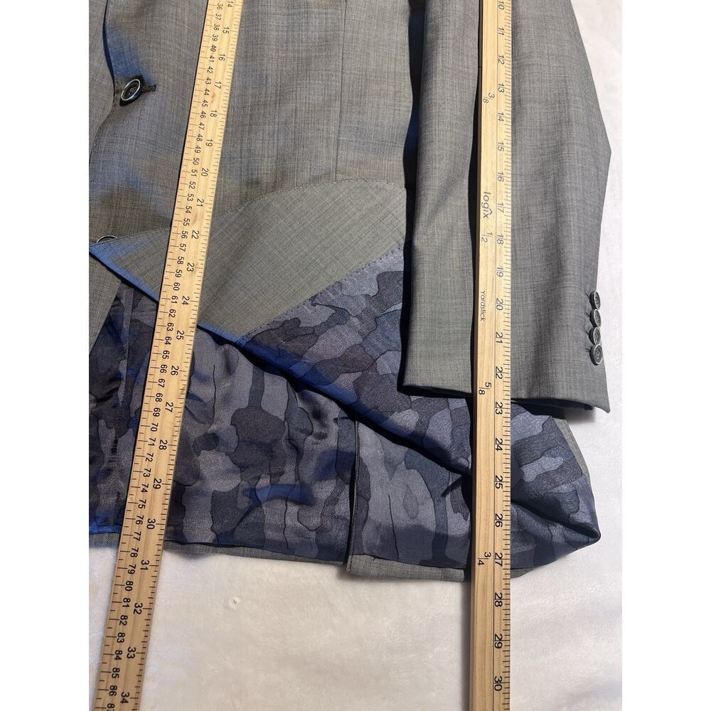 J Hilburn Custom 48-49S Gray Blue Undertones Finely Woven Blazer Short Arms - Picture 14 of 16